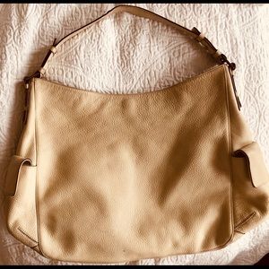 Ivory Ellen Tracy Pebble Grained Leather Handbag